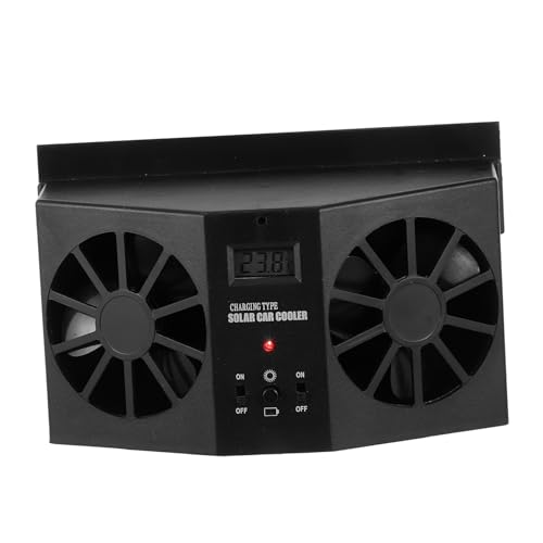 KONTONTY Solarbetriebener Auto Auspuffventilator Praktischer Fan für Autos Schwarz zur Effektiven Kühlung und Frischluftzirkulation im Fahrzeug von KONTONTY