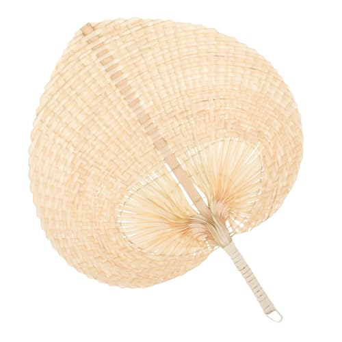 KONTONTY Tragbarer Gewebter Fächer Bambus Handgefertigter Vintage Stil Fächer für Partys Strand und Hochzeiten Natürlicher Handventilator von KONTONTY
