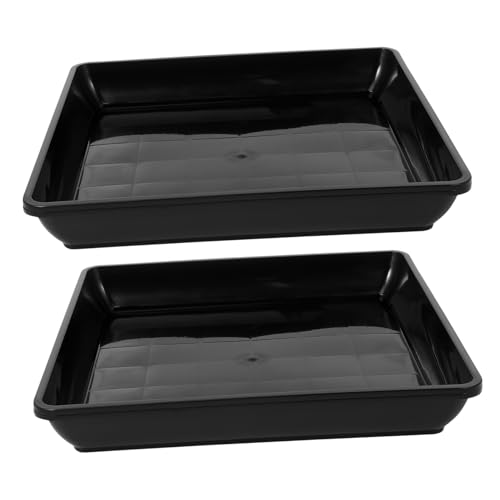 KONTONTY Untertöpfe Für Pflanzen Quadratisch Kunststoff Pflanzentablett Tropfschalen Für Blumentöpfe Innenbereich Wasserableiter von KONTONTY