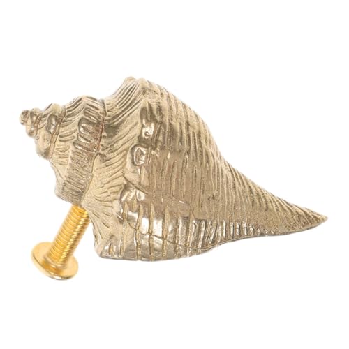 KONTONTY Vintage Messing Türgriff Muschel Design Dekorativer Schrankknauf für Kommode Küche Badezimmer Wohnzimmer Robustes Messing Sanfte Oberfläche Vielseitig Einsetzbar von KONTONTY