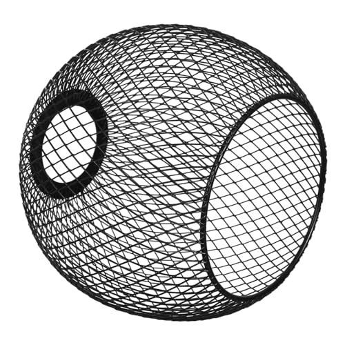 KONTONTY Vintage Metallkäfig Lampenschirm Hohlmuster Eisen Drahtgeflecht Deckenleuchte Abdeckung Blendfreie Diffusor Beleuchtung für Wohnzimmer Schwarz von KONTONTY