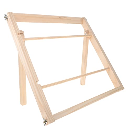 KONTONTY Bandhalter-Organizer-ständer Aus Robustem Holz Bandrollenhalter Mit Stange Für Geschenkpapier Tischdisplay-Organizer Für Bastelraum Und Zuhause von KONTONTY