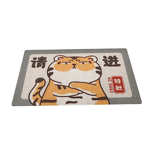 KONTONTY rutschfeste Tiger Fußmatte Wasserabsorbierend und Verschleißfest Waschbare Schmutzfangmatte für Hauseingang Wohnzimmer und Schlafzimmer Rutschfester Türvorleger mit Dickem Material von KONTONTY