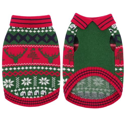 KONVINIT Hundepullover Weihnachten für kleine Hunde, Größen XS bis 2XL,Weihnachtspullover mit Rentier, Schneeflocken & Tannenbaum Pflegeleicht & Dehnbar KONVINIT Hundepullover Weihnachten für kleine Hunde, Größen XS bis 2XL,Weihnachtspullover mit Rentier, Schneeflocken & Tannenbaum Pflegeleicht & Dehnbar von KONVINIT