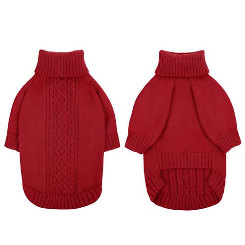 KONVINIT Hundepullover für kleine Hunde Langärmlig Strickpullover mit Rollkragen Welpenpullover KONVINIT Hundepullover für kleine Hunde Langärmlig Strickpullover mit Rollkragen Welpenpullover von KONVINIT