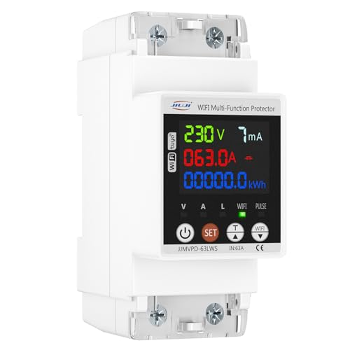 Stromzähler Hutschiene 1 Phasig, Wifi Smart Stromzähler AC 230V/63A Multifunktionaler Wechselstromzähler KWh Zähler, Digitaler stromzähler DIN, Geschlossenem Typ CT Stromzähler Hutschiene 1 Phasig, Wifi Smart Stromzähler AC 230V/63A Multifunktionaler Wechselstromzähler KWh Zähler, Digitaler stromzähler DIN, Geschlossenem Typ CT von KONYEN
