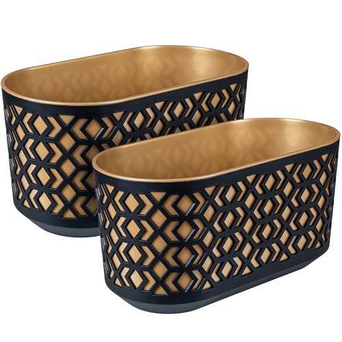 KONZEPT 2er Set Blumenkasten Balkon 40 cm, oval Balkonkasten für die Fensterbank, Pflanzkasten für außen und innen KONZEPT 2er Set Blumenkasten Balkon 40 cm, oval Balkonkasten für die Fensterbank, Pflanzkasten für außen und innen von KONZEPT