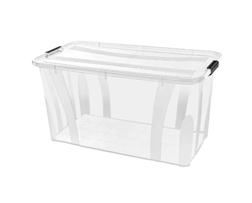KONZEPT Aufbewahrungsbox mit Deckel (80L-3er Set), BPA-frei, robuster Verschlussclips von KONZEPT
