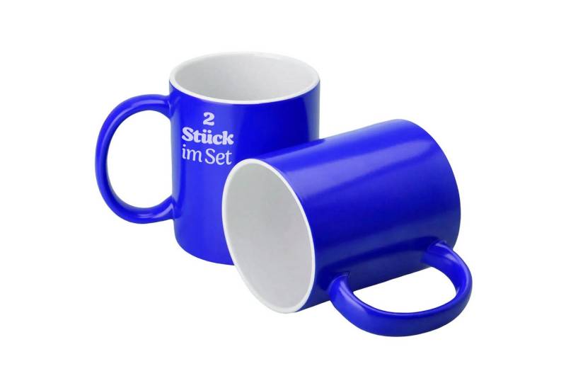 KONZEPT Teeglas Kaffeetassen 300 ml, 2er Set Tassen aus Keramik, Teetassen mit Henkeln, ideal für Kaffee, Tee, Milch, Schokolade, spülmaschinengeeignet von KONZEPT