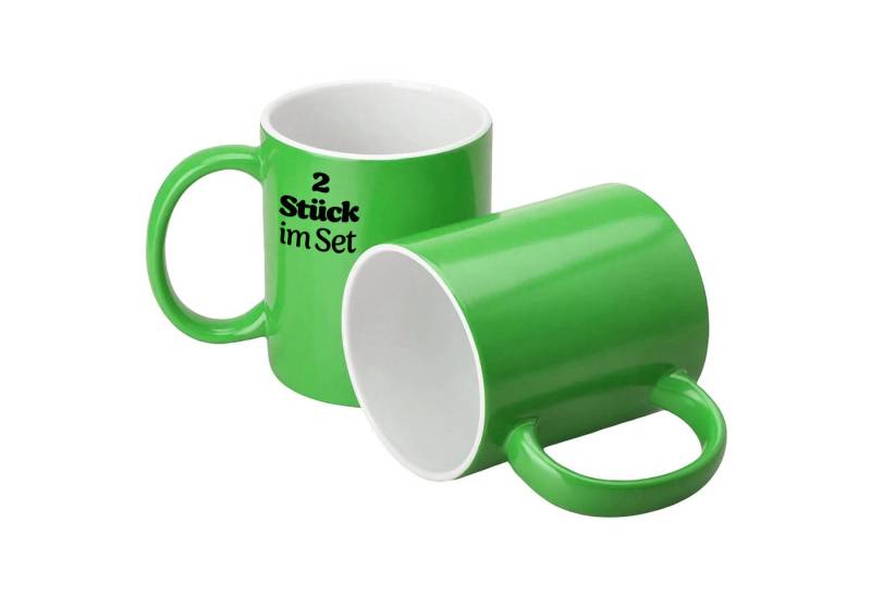 KONZEPT Teeglas Kaffeetassen 300 ml, 2er Set Tassen aus Keramik, Teetassen mit Henkeln, ideal für Kaffee, Tee, Milch, Schokolade, spülmaschinengeeignet von KONZEPT