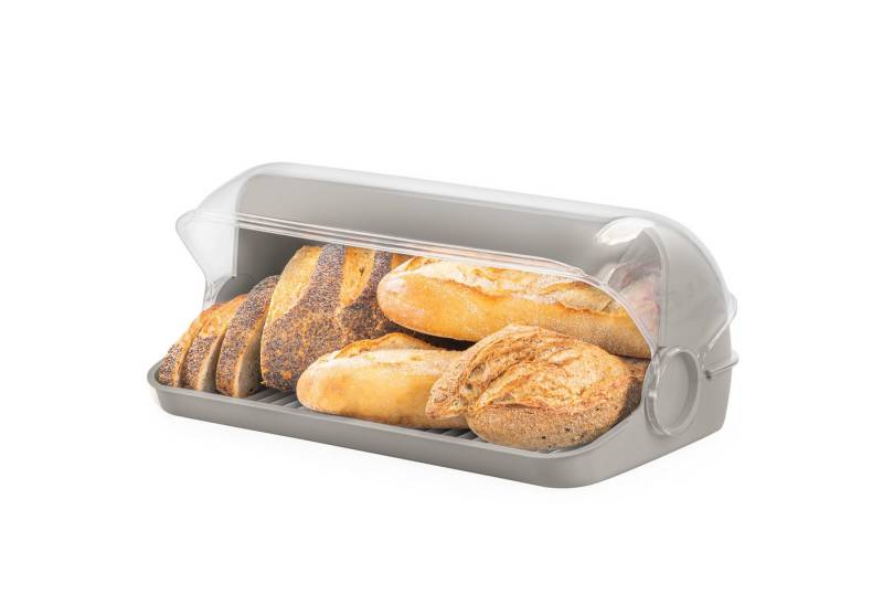 KONZEPT Brotkasten Brotbox Küche, Transparent, aus Kunststoff, (Brot Aufbewahrungsbox für Brötchen, Kuchen und Brot, Brotdose mit hoher Kapazität), Mit transparentem Deckel von KONZEPT