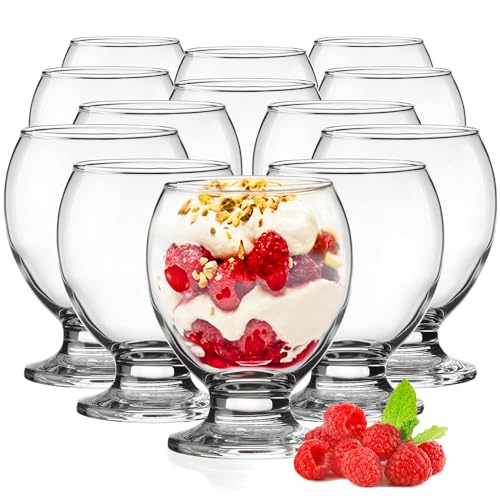 KONZEPT Eisschalen 280 ml,12er Set Dessertgläser Glas, Eisbecher ideal für Sorbet, Dessert, Tiramisu, Pudding, Eis, Panna Cotta von KONZEPT