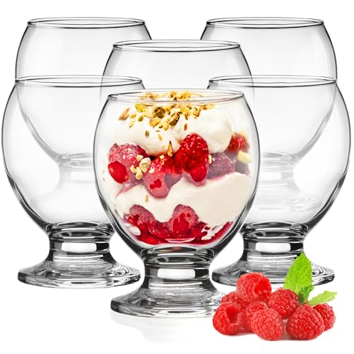 KONZEPT Eisschalen 280 ml, 6er Set Dessertgläser Glas, Eisbecher ideal für Sorbet, Dessert, Tiramisu, Pudding, Eis, Panna Cotta von KONZEPT