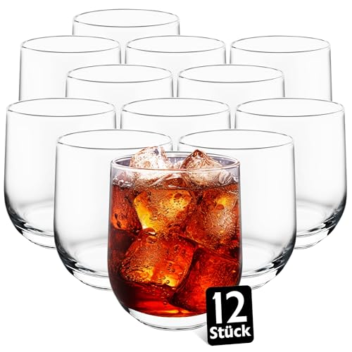 KONZEPT Gläser Set 12 Teilig, Kleine Gläser, Saftgläser 300ml, Wassergläser, Trinkgläser Set ideal für Saft, Wasser, Coctails von KONZEPT