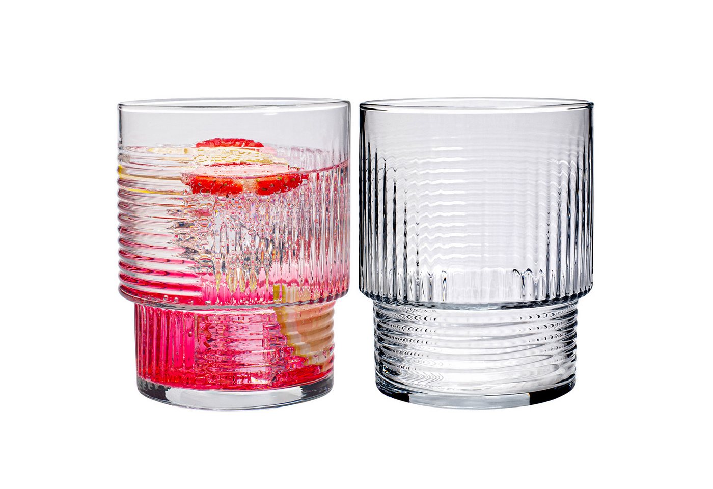 KONZEPT Gläser-Set Trinkgläser Set 320 ml Geriffelte, 12 Stüc, kideal für Cocktails Wasser, Softdrinks KONZEPT Gläser-Set Trinkgläser Set 320 ml Geriffelte, 12 Stüc, kideal für Cocktails Wasser, Softdrinks von KONZEPT
