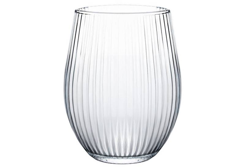 KONZEPT Gläser-Set Geriffelte Glas 500 ml, Trinkgläser, Wassergläser spülmaschinenfest, Gläser mit ihrer abgerundeten Form von KONZEPT
