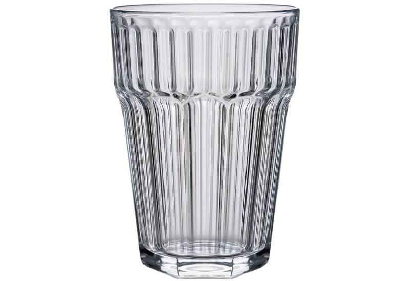 KONZEPT Gläser-Set Geriffelte Trinkgläser Set 360 ml, Stapelbare, spülmaschinenfest, 6/12er Set, perfekt für Wasser, Cocktails, Longdrinks oder Säfte von KONZEPT