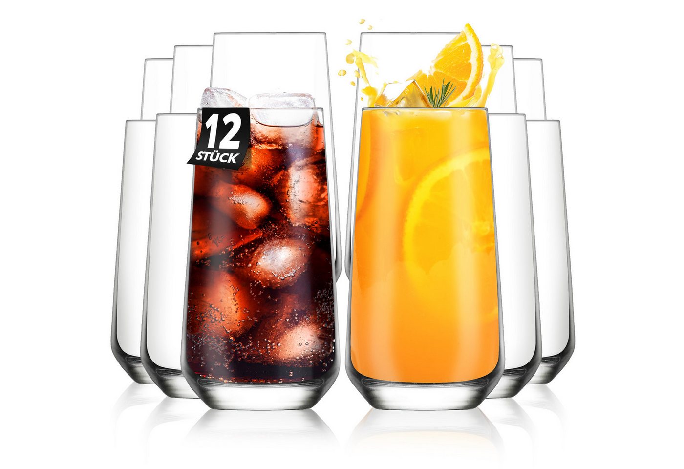 KONZEPT Gläser-Set Trinkgläser-Set 480 ml Gläser Ideal für Saft und Wasser von KONZEPT
