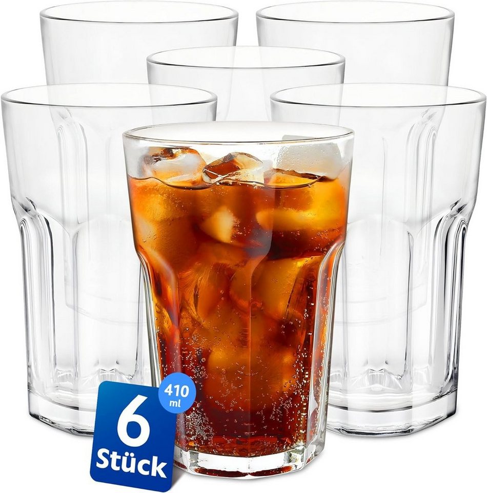 KONZEPT Gläser-Set Wassergläser Set 6-teilig, Große Gläser, 410ml, Trinkgläser Set, - ideal für Saft, Eiskaffee Cocktails, Latte Macchiato KONZEPT Gläser-Set Wassergläser Set 6-teilig, Große Gläser, 410ml, Trinkgläser Set, - ideal für Saft, Eiskaffee Cocktails, Latte Macchiato von KONZEPT
