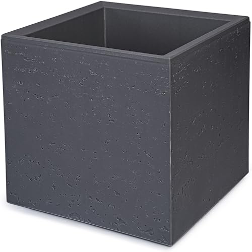 KONZEPT Großer Pflanzkübel auf Rollen, aus 100 % recyceltem Material - 30x30x30cm, für außen, quadratisch, anthrazit in Beton-Optik, mobil – ideal für Garten, Terrasse und Balkon KONZEPT Großer Pflanzkübel auf Rollen, aus 100 % recyceltem Material - 30x30x30cm, für außen, quadratisch, anthrazit in Beton-Optik, mobil – ideal für Garten, Terrasse und Balkon von KONZEPT