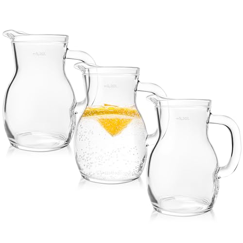 KONZEPT Hochwertiger Wasserkrug Glas 3 Stk. Set 250ml Glaskrug Perfekt für Wasser, Milch, Säfte Wasserkanne mit ergonomischem Griff – In verschiedenen Größen erhältlich KONZEPT Hochwertiger Wasserkrug Glas 3 Stk. Set 250ml Glaskrug Perfekt für Wasser, Milch, Säfte Wasserkanne mit ergonomischem Griff – In verschiedenen Größen erhältlich von KONZEPT