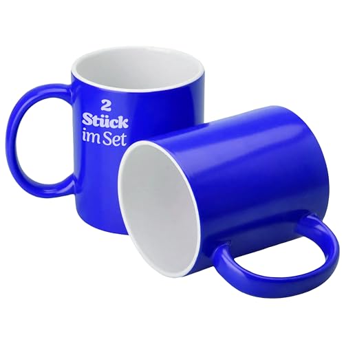 KONZEPT Kaffeetassen 300 ml, 2er Set Tassen aus Keramik, Teetassen mit Henkeln, in Blau, ideal für Kaffee, Tee, Milch, Schokolade KONZEPT Kaffeetassen 300 ml, 2er Set Tassen aus Keramik, Teetassen mit Henkeln, in Blau, ideal für Kaffee, Tee, Milch, Schokolade von KONZEPT