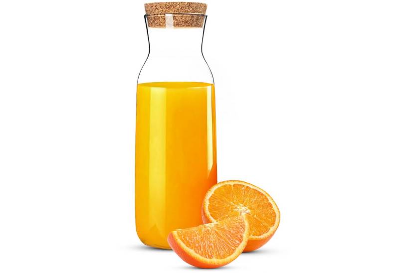 KONZEPT Karaffe Wasserkaraffe mit Deckel, Karaffe aus Glas 1 liter, (1-tlg), ideal für Wasser, Saft, Limonade und Milch von KONZEPT