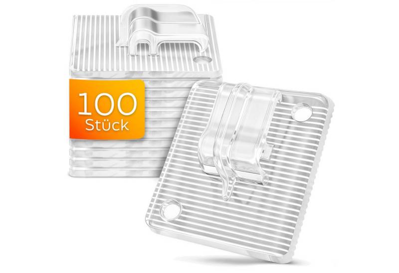 KONZEPT Klebehaken zur Befestigung für Katzennetz am Balkon, extra stark – transparent, Ideal für Katzen- und Dekonetze, Balkonverkleidungen, Lichterketten, leichte Vorhänge, Insektenschutzgitter, (100-St), Ohne Kleber, klein, Haken ohne Bohren, wetterfest, Outdoor geeignet von KONZEPT