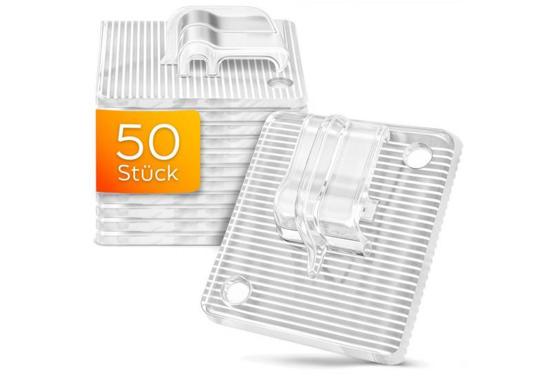 KONZEPT Klebehaken zur Befestigung für Katzennetz am Balkon, extra stark – transparent, Ideal für Katzen- und Dekonetze, Balkonverkleidungen, Lichterketten, leichte Vorhänge, Insektenschutzgitter, (50-St), Ohne Kleber, klein, Haken ohne Bohren, wetterfest, Outdoor geeignet von KONZEPT