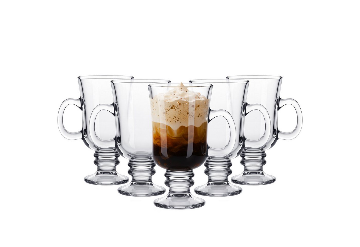 KONZEPT Latte-Macchiato-Glas 6er Set -200 ml Irish Coffee Gläser mit Henkel und Stiel, hochwertiges Glas, Pflegeleicht, Vielseitige Verwendung KONZEPT Latte-Macchiato-Glas 6er Set -200 ml Irish Coffee Gläser mit Henkel und Stiel, hochwertiges Glas, Pflegeleicht, Vielseitige Verwendung von KONZEPT