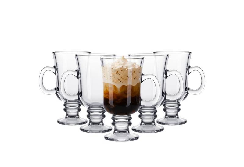 KONZEPT Latte-Macchiato-Glas 6er Set -200 ml Irish Coffee Gläser mit Henkel und Stiel, hochwertiges Glas, Pflegeleicht, Vielseitige Verwendung KONZEPT Latte-Macchiato-Glas 6er Set -200 ml Irish Coffee Gläser mit Henkel und Stiel, hochwertiges Glas, Pflegeleicht, Vielseitige Verwendung von KONZEPT