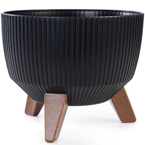 KONZEPT Pflanzschale Groß 24cm Grau, Blumentopf mit Füßen, wetterfest & UV-beständig, mit Wasserabfluss-Einsatz, Übertopf für Innen & Außen KONZEPT Pflanzschale Groß 24cm Grau, Blumentopf mit Füßen, wetterfest & UV-beständig, mit Wasserabfluss-Einsatz, Übertopf für Innen & Außen von KONZEPT