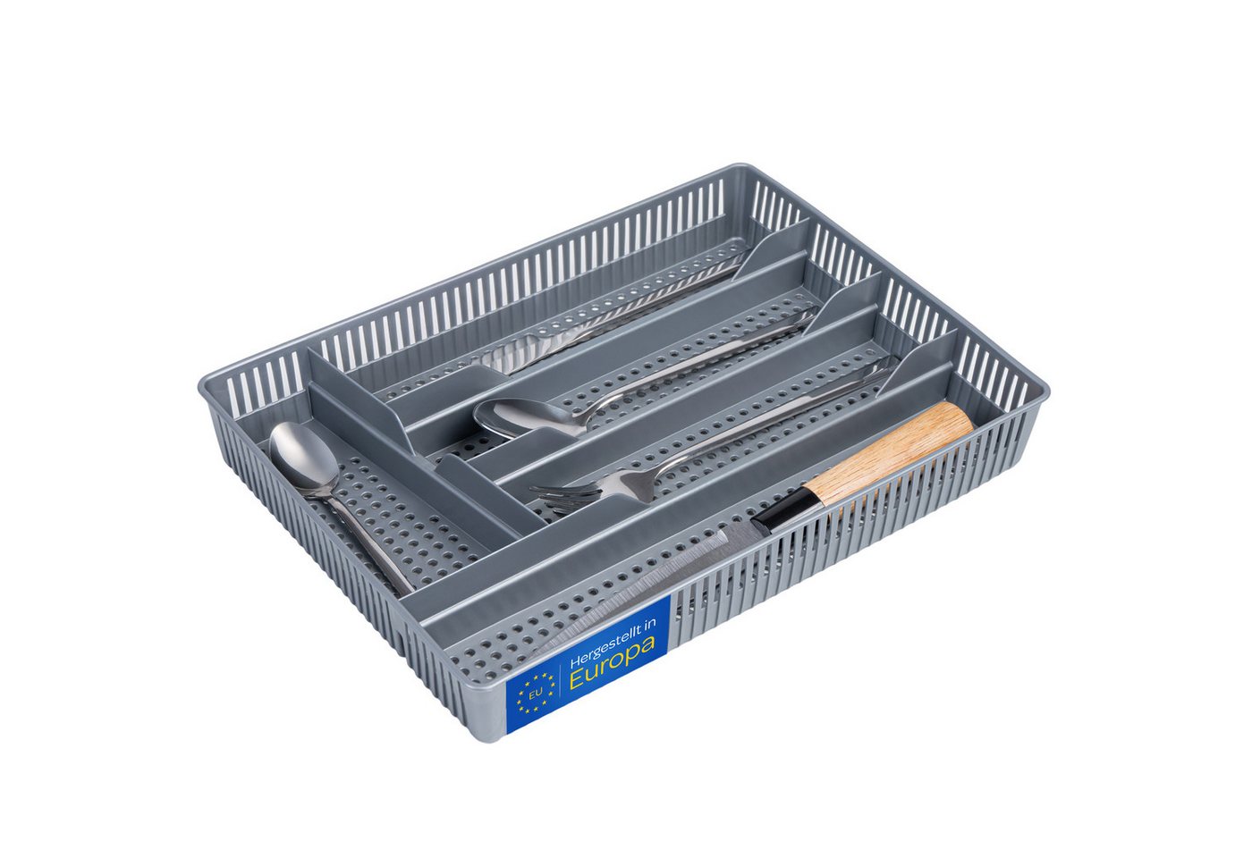 KONZEPT Schubladeneinsatz Besteckkasten für Schubladen - Praktischer Schubladen Organizer Küche (31x23x4,5cm), Besteckschublade Einsatz für optimale Küche Aufbewahrung von KONZEPT
