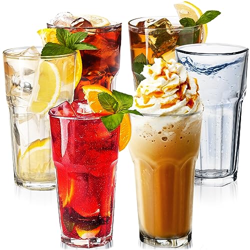 KONZEPT Stapelbare Trinkgläser Set 6-teilig, Wassergläser 285 ml, Transparent, Ideal als Cocktailgläser, Longdrinkgläser oder Eiskaffee Gläser von KONZEPT