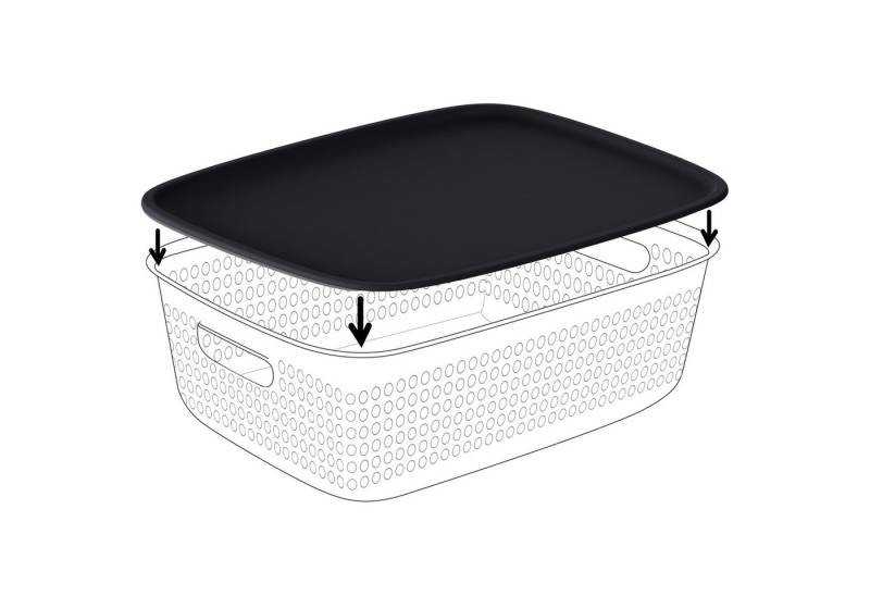 KONZEPT Stapelbox Aufbewahrungsbox 3er Set Aufbewahrungskorb aus Kunststoff mit Griff von KONZEPT