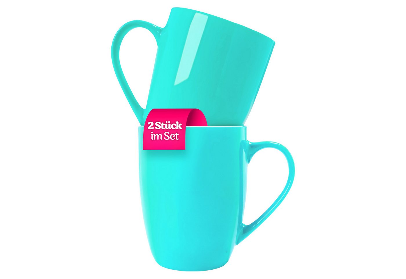 KONZEPT Tasse Kaffeetassen Set 2er aus Keramik Teetasse 300 ml mit Henkel, ideal für Kaffee, Tee, Milch, Schokolade, 2-teilig von KONZEPT