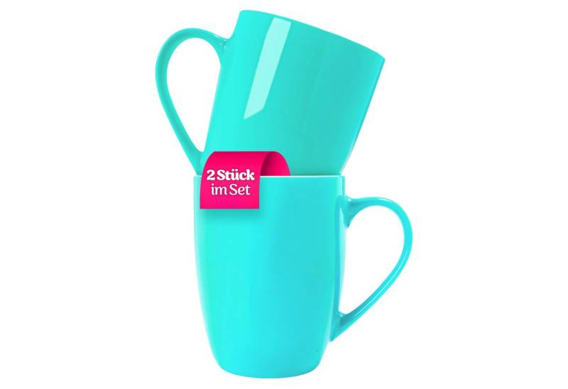 KONZEPT Tasse Kaffeetassen Set 2er aus Keramik Teetasse 300 ml mit Henkel, ideal für Kaffee, Tee, Milch, Schokolade, 2-teilig von KONZEPT