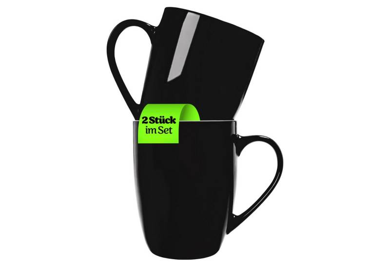 KONZEPT Tasse Kaffeetassen Set 2er aus Keramik Teetasse 300 ml mit Henkel, ideal für Kaffee, Tee, Milch, Schokolade, 2-teilig von KONZEPT