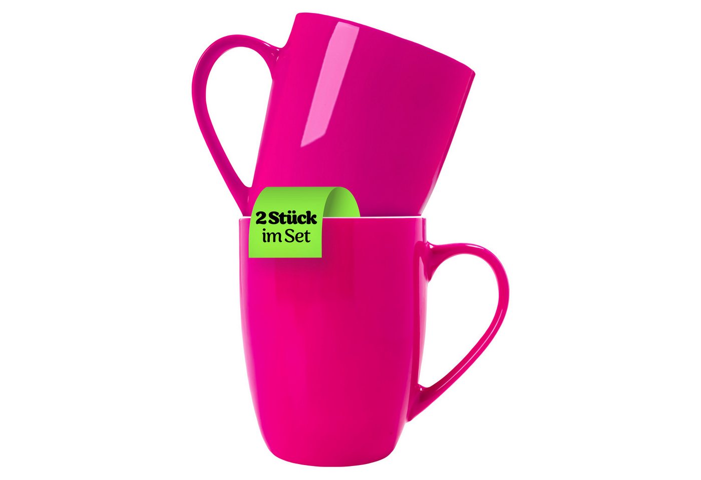 KONZEPT Tasse Kaffeetassen Set 2er aus Keramik Teetasse 300 ml mit Henkel, ideal für Kaffee, Tee, Milch, Schokolade, 2-teilig von KONZEPT
