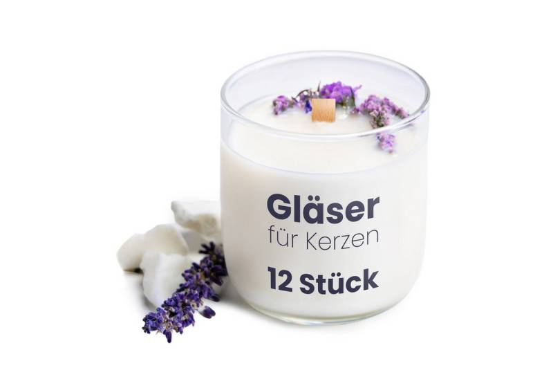 KONZEPT Teelichthalter Kerzengläser 200 ml, Kerzen Gläser leer zum gießen, klein 7x8 cm (12 St., (Teelichthalter, Kerzengläser), Glasteelichthalter, Kerzenwindlicht, Vorspeisengläser, Dessertgläser von KONZEPT