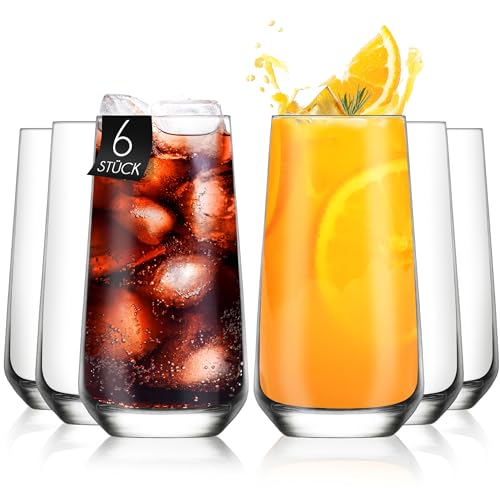 KONZEPT Trinkgläser-Set, 480 ml, Longdrinkgläser, Cocktailgläser, Gläser Set 6 teilig, Ideal für Cocktail, Saft und als Wassergläser von KONZEPT