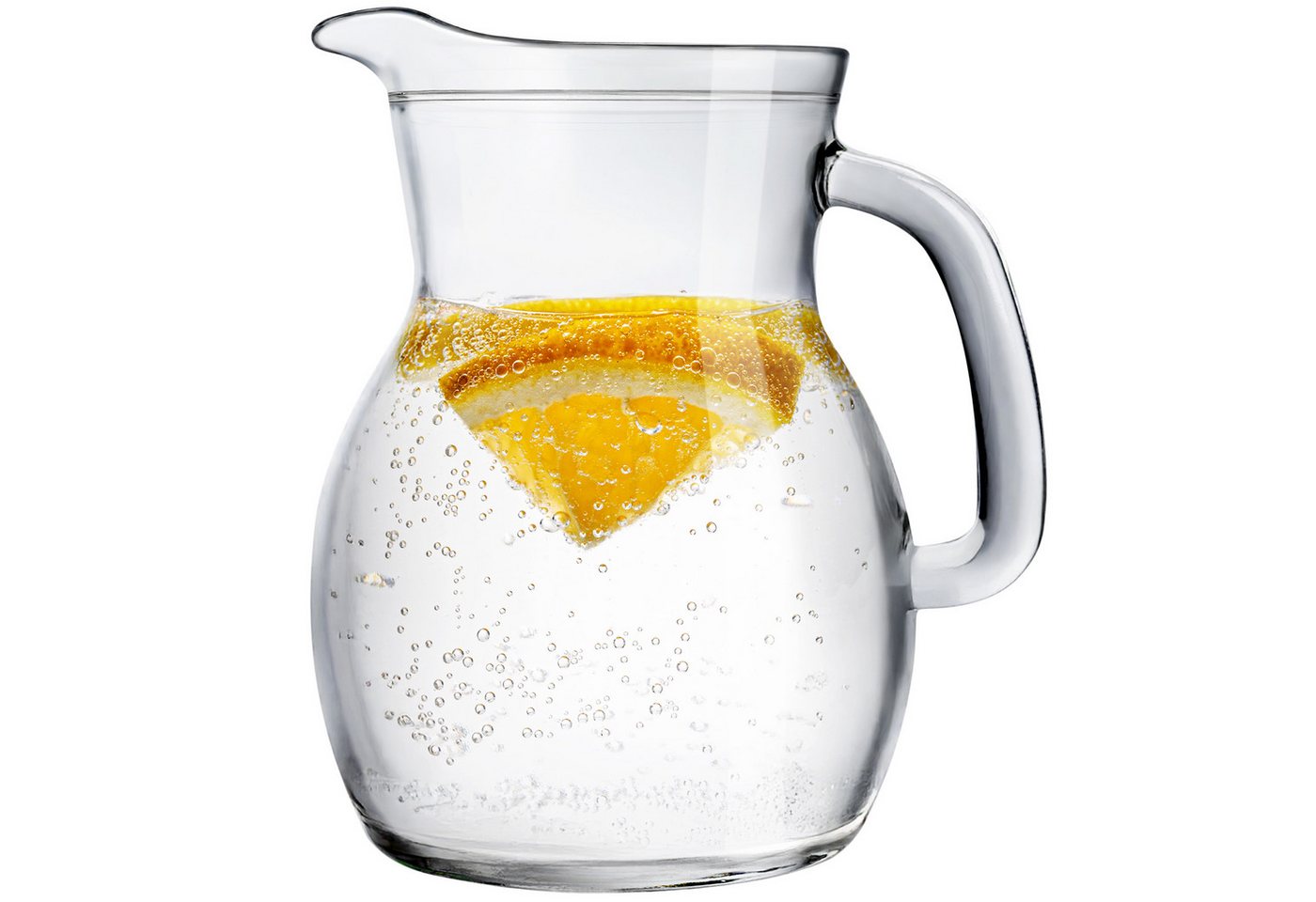 KONZEPT Wasserkrug Glaskrug Transparent Ergonomischer Griff, (1-tlg), Volumen: 1L, 500 ml, 250 ml. Set 1/2/3 Stk. von KONZEPT