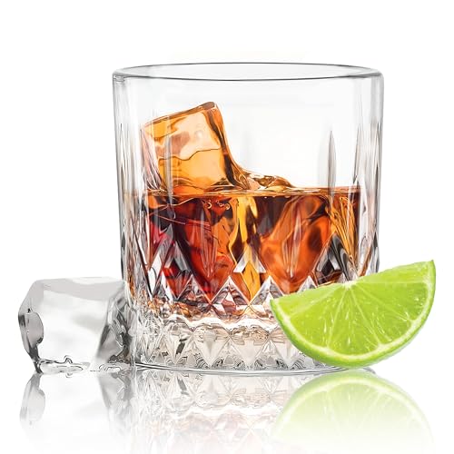KONZEPT Whisky Gläser Set 12 teillig, Whiskeygläser 280ml, Geriffelte Trinkgläser ideal als Geschenke für Männer von KONZEPT