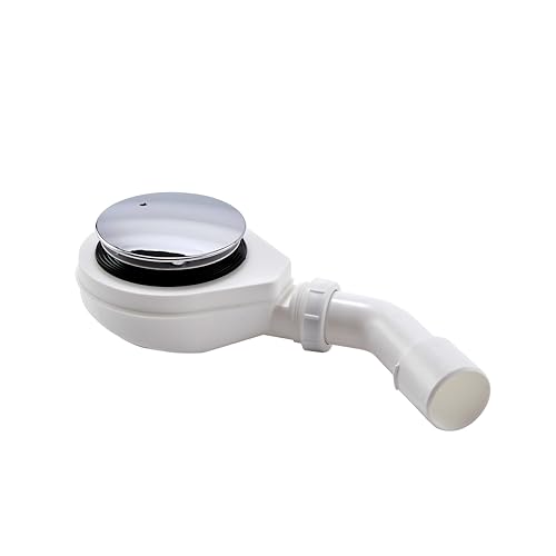 KOOBON Ablaufgarnitur Siphon Duschwanne 90mm, mit Geruchsstop und Haarsieb, Ablaufgarnitur Set Dusche und Ablaufbogen DN 40/50 mm, Abdeckhaube in Chrom KOOBON Ablaufgarnitur Siphon Duschwanne 90mm, mit Geruchsstop und Haarsieb, Ablaufgarnitur Set Dusche und Ablaufbogen DN 40/50 mm, Abdeckhaube in Chrom von KOOBON