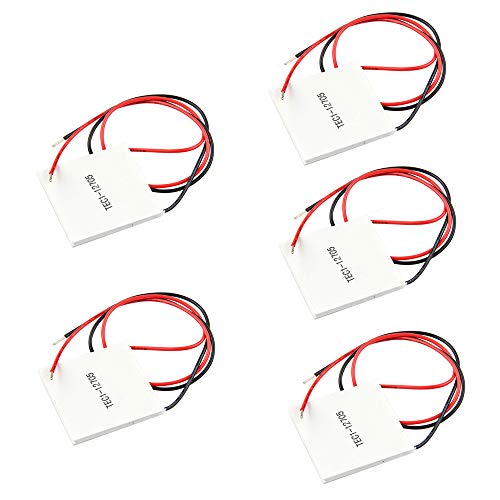 KOOBOOK TEC1-12705 Halbleiter-Kühlkörper Thermoelektrisches Peltier-Modul 40 x 40 mm, 5 Stück von KOOBOOK