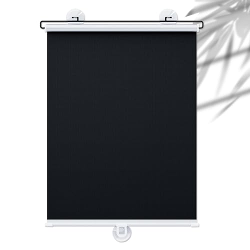 KOOEIN Saugnapf-Rollo,Verdunkelungsrollos Thermisch Isoliert,30cm 40cm 45cm 50cm 60cm 80cm Breites Einziehbarer Rollo,Tragbarer Verdunkelungsvorhang Für Schlafzimmer,Black-40x125cm16x49/in von KOOEIN