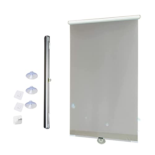 KOOEIN Saugnapf-Rollos Verdunkelung,Rollos ohne Bohren,30×125/40×125cm temporäre SichtschutzJalousie, tragbare,einziehbare Vorhänge für Fenster und Türen,UV-Schutz,Grey-40x125cm/16x49in von KOOEIN