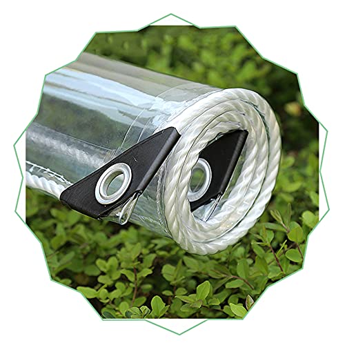 KOOEIN Transparente Plane Mit Ösen,regenfeste Außenplane,schwerlast PVC-Plane,weiche Glasplanen Für Gärten,0,35 Mm,400 G/m²,Faltbare Reißfeste Plane,96 Größen,2.1x2m/6.9x6.6ft von KOOEIN