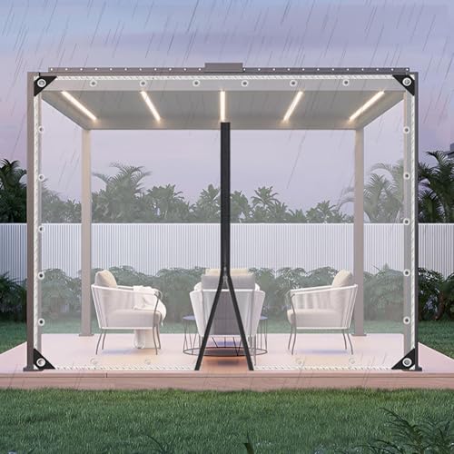 KOOEIN Transparente Planen Schwer Mit Reißverschluss,1x1m 2x2m 3x2m 3x3m Transparente wasserdichte Plastik Abdeckplane,Reißfeste Schwerlastplanen,Langlebige Große Schutzplane,LxW-3.3x2m/10.8x6.6ft von KOOEIN