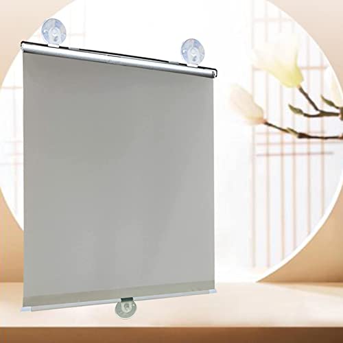 KOOEIN Verdunkelungsrollos mit Saugnäpfen, 75% Sonnenschutzvorhänge, Universal Rollo für Türen, Thermo Jalousie Verstellbarer Gardinen, fensterrollo Rollo saugnapf,Grey-60x125cm/24x49in von KOOEIN